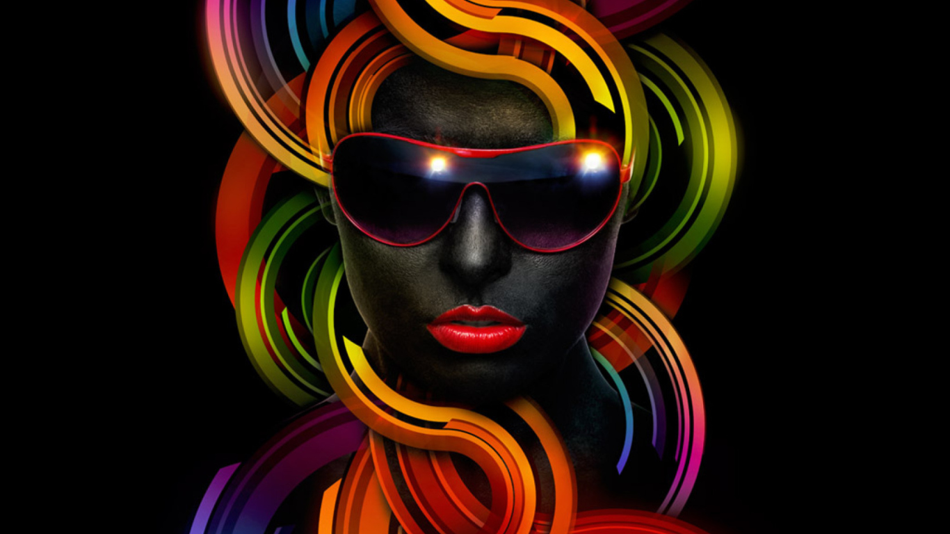 Colorful Face wallpaper 1366x768