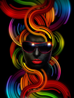 Das Colorful Face Wallpaper 240x320