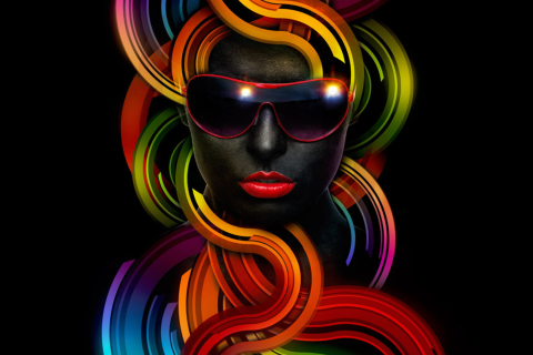 Das Colorful Face Wallpaper 480x320