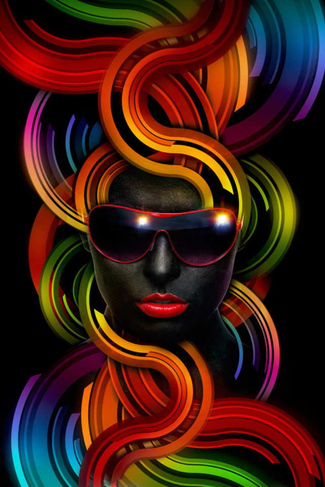 Colorful Face wallpaper 640x960