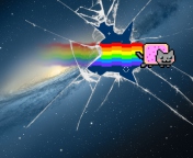 Screenshot №1 pro téma Mountain Lion Nyan Cat 176x144