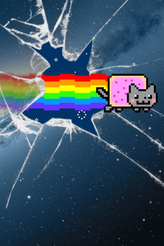 Mountain Lion Nyan Cat wallpaper 320x480