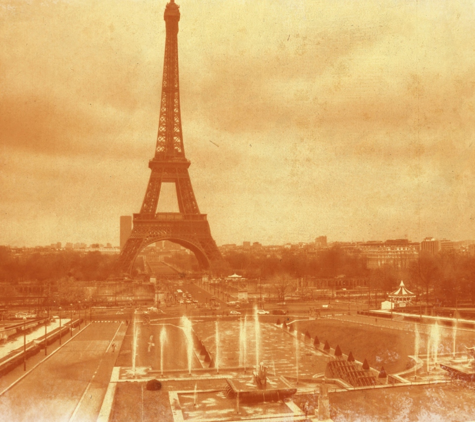 Das Old Photo Of Eiffel Tower Wallpaper 960x854