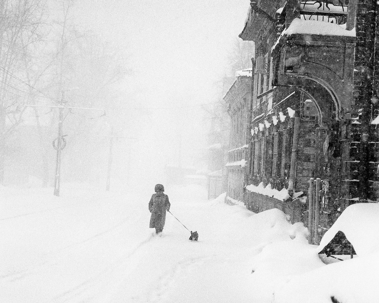 Winter in Russia Retro Photo wallpaper 1280x1024