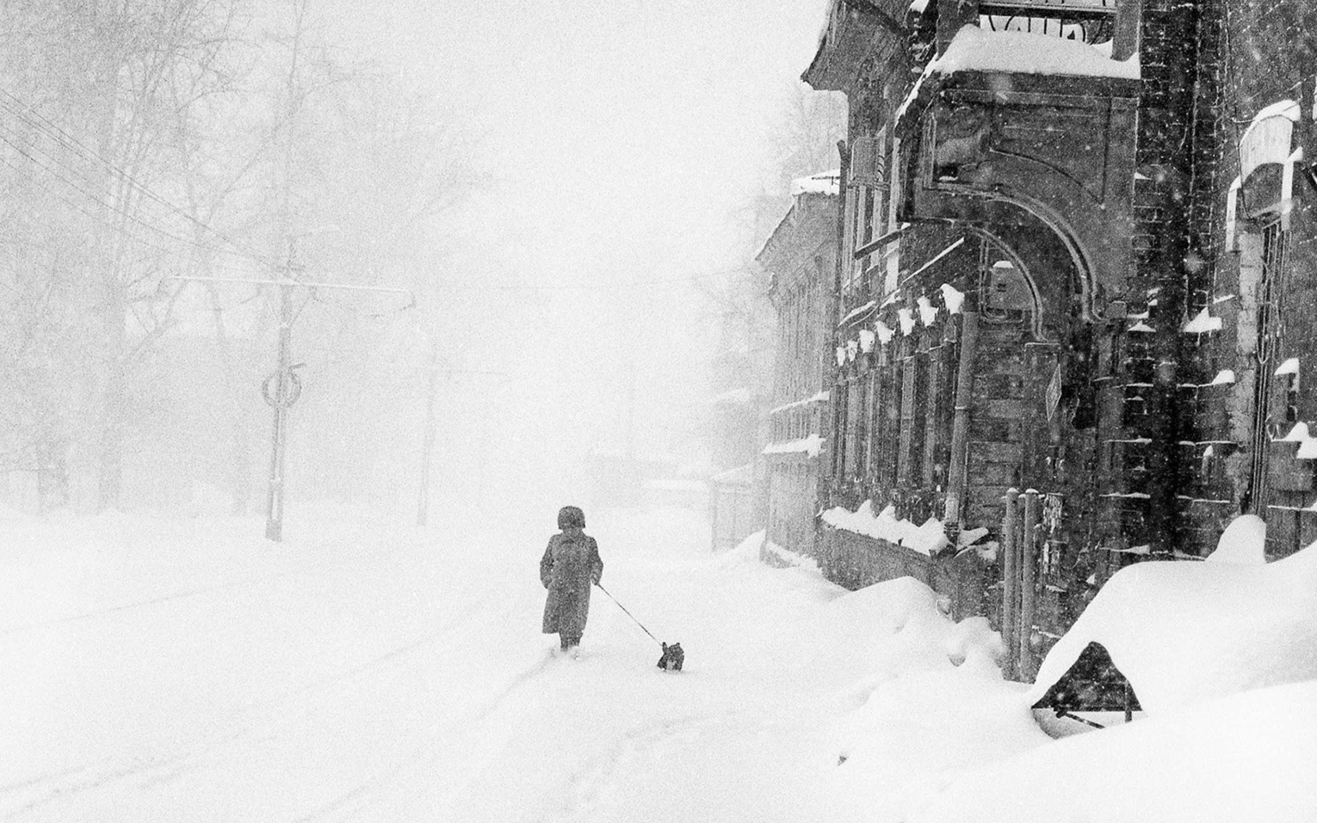 Winter in Russia Retro Photo wallpaper 2560x1600