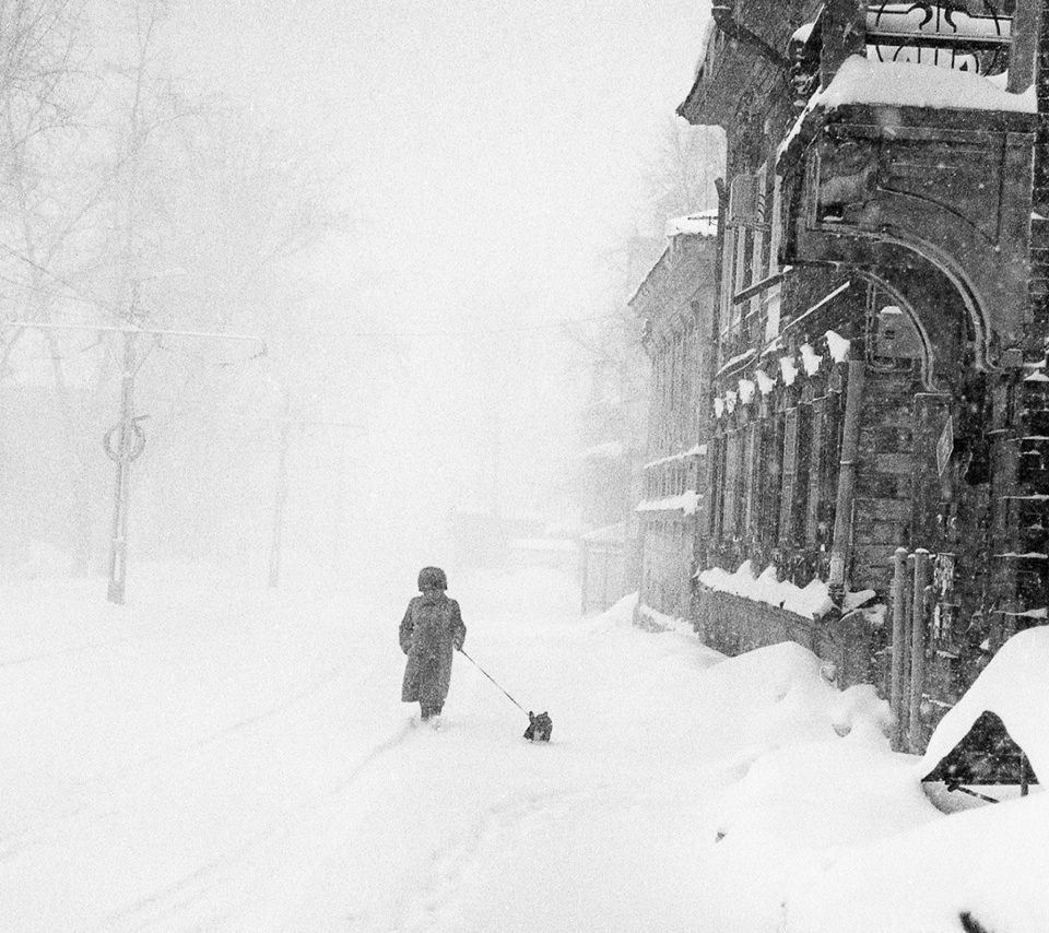 Das Winter in Russia Retro Photo Wallpaper 960x854