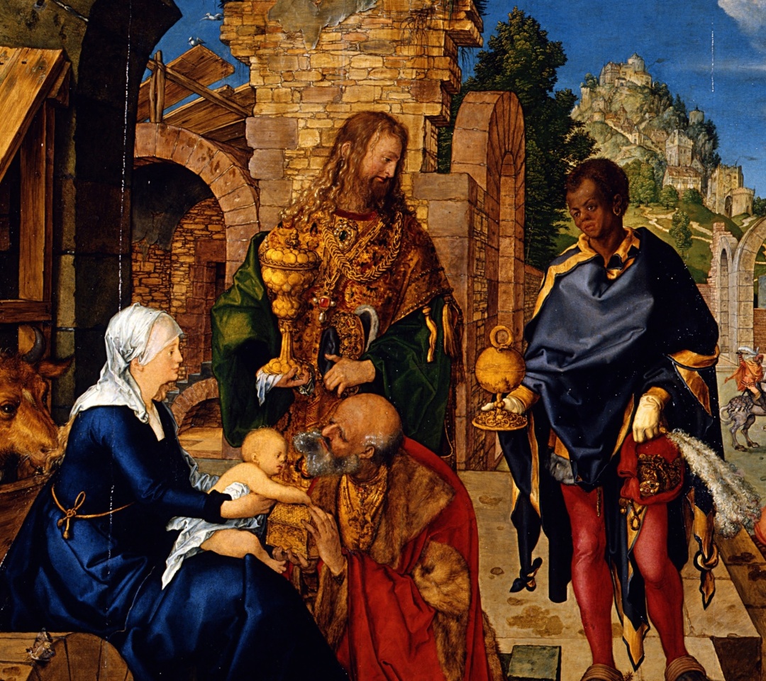Sfondi Albrecht Durer Adoration of the Magi 1080x960