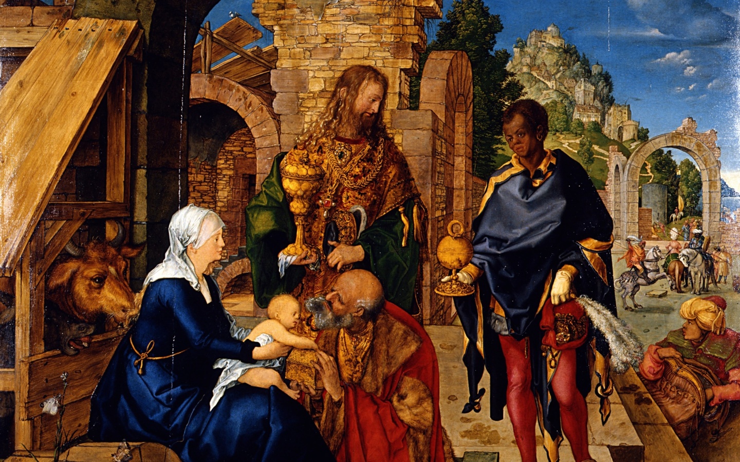 Обои Albrecht Durer Adoration of the Magi 1440x900