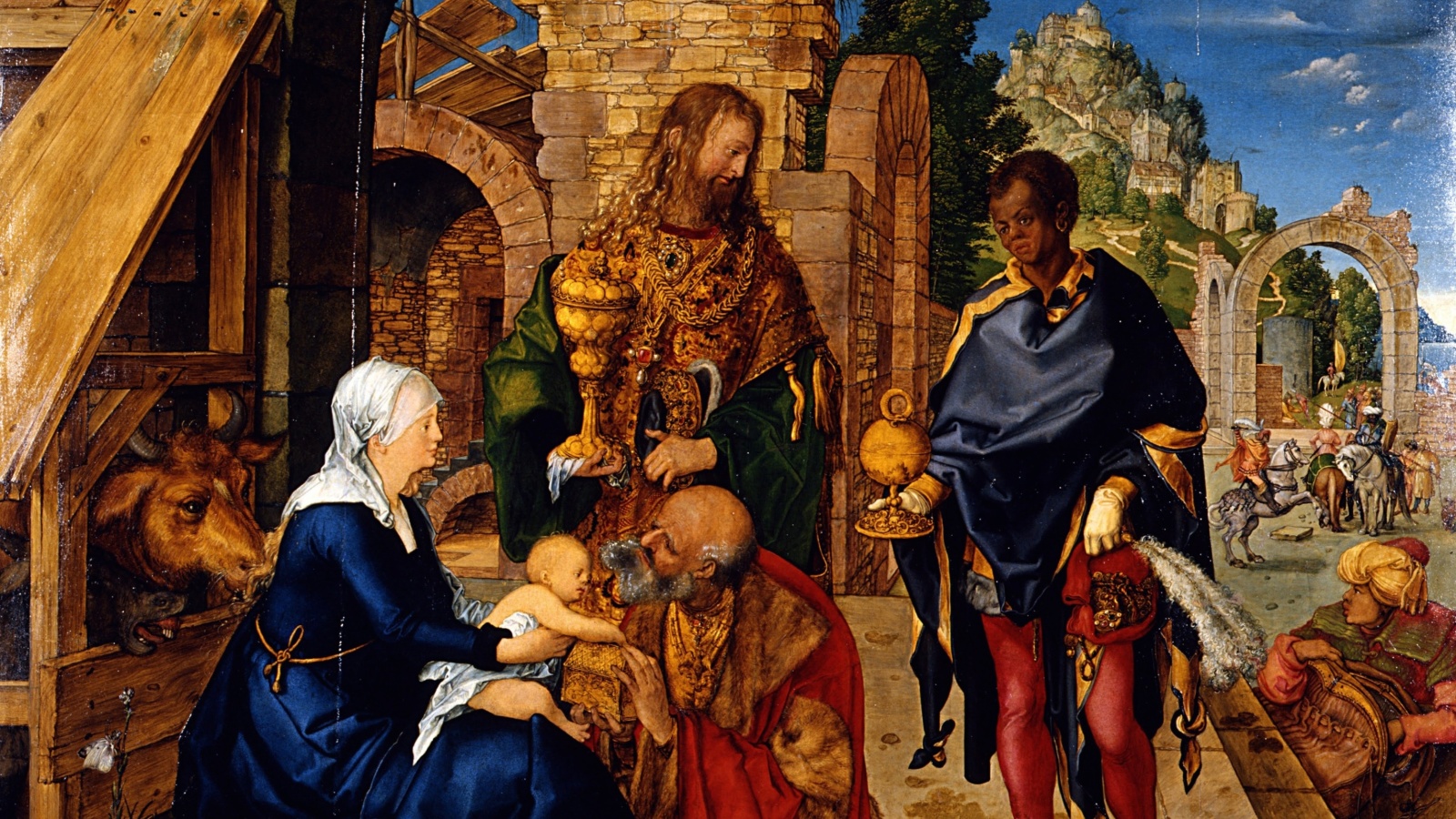 Обои Albrecht Durer Adoration of the Magi 1600x900