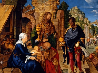 Sfondi Albrecht Durer Adoration of the Magi 320x240