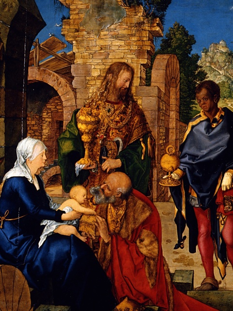 Sfondi Albrecht Durer Adoration of the Magi 480x640