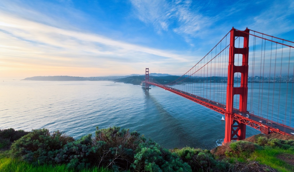 Das San Francisco, Golden gate bridge Wallpaper 1024x600