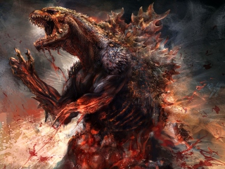 Das Godzilla 2014 Concept Wallpaper 320x240
