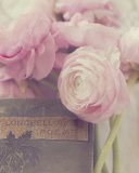 Fondo de pantalla Pink Ranunculus And Vintage Book 128x160