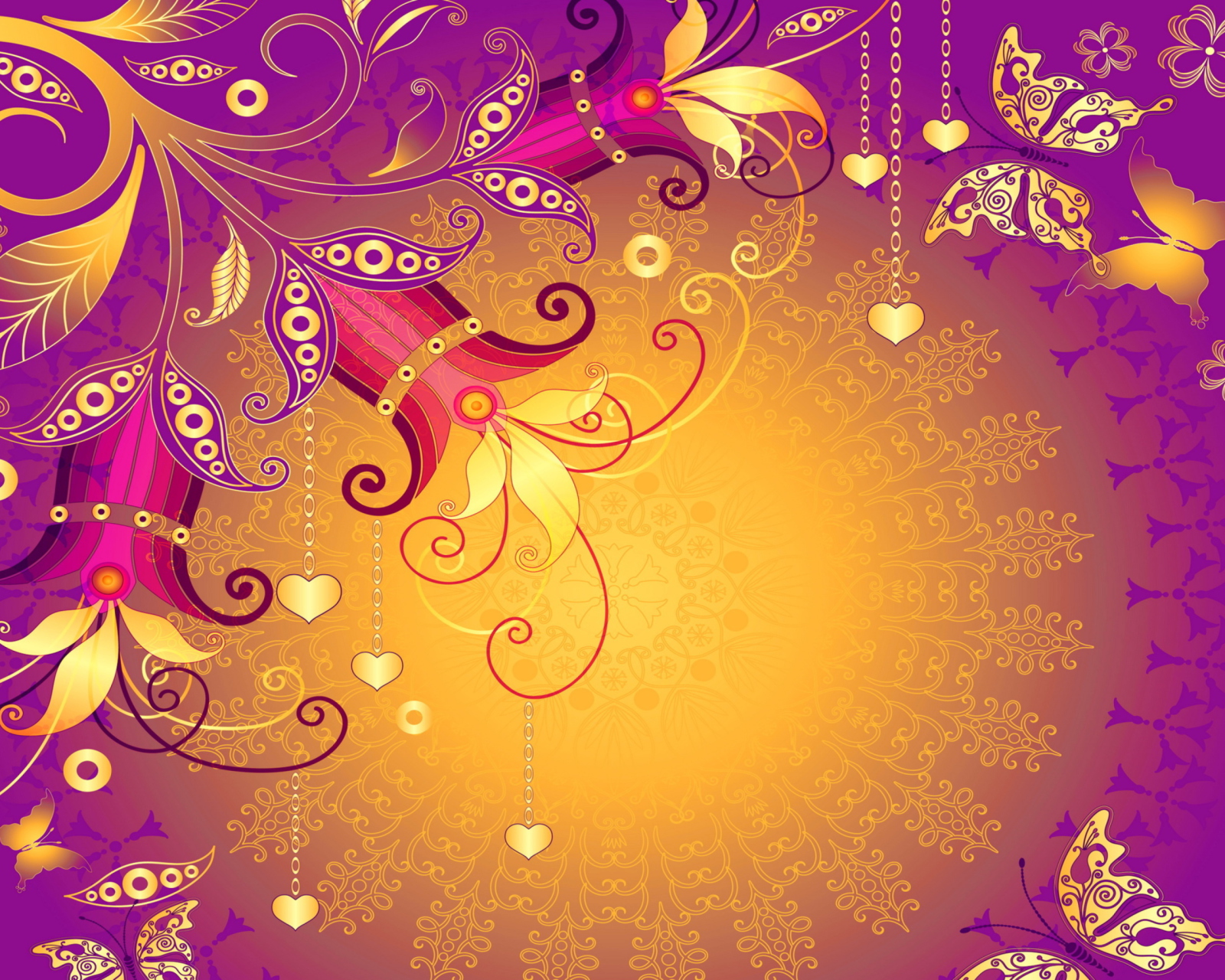 Screenshot №1 pro téma Floral Butterflies 1600x1280