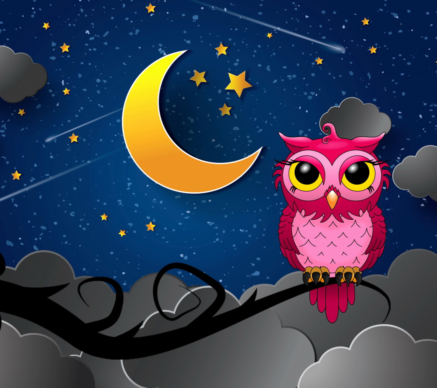 Fondo de pantalla Silent Owl Night 1440x1280