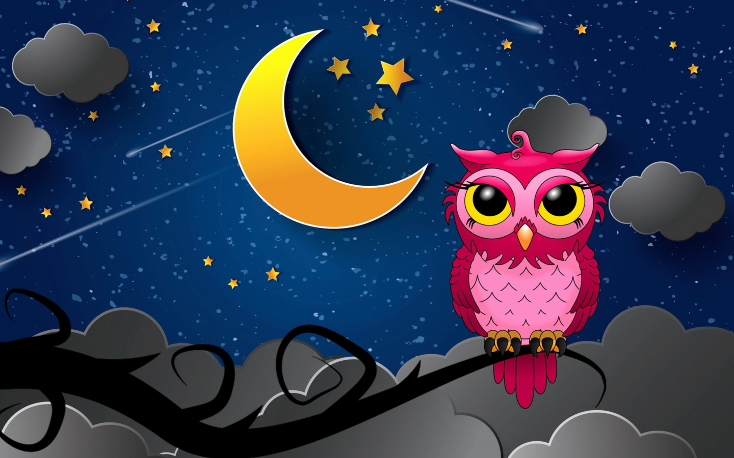 Fondo de pantalla Silent Owl Night 1440x900