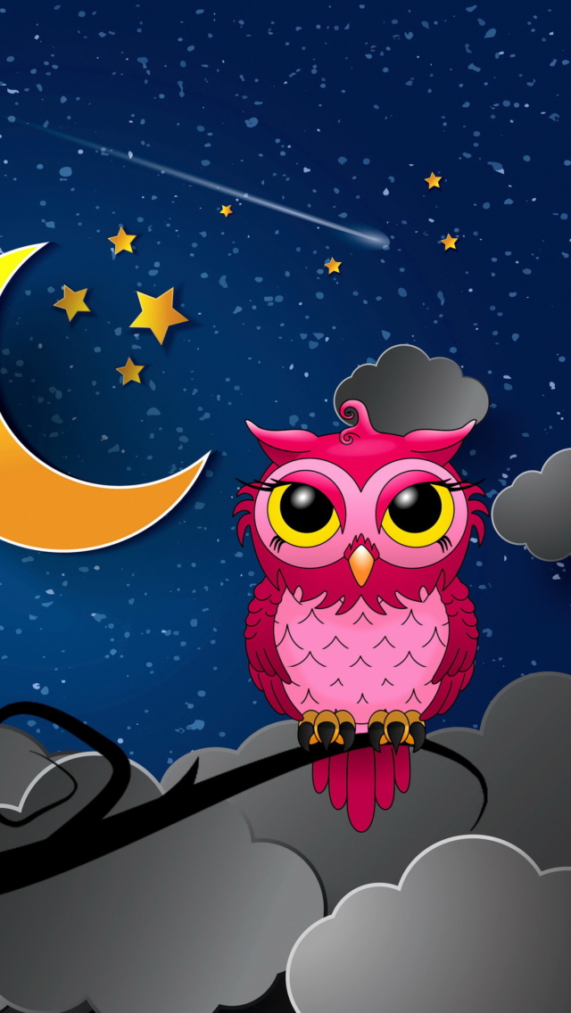 Fondo de pantalla Silent Owl Night 640x1136