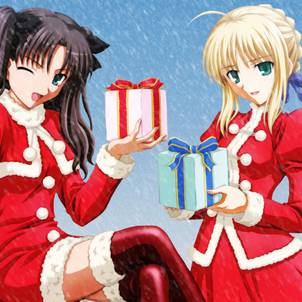 Anime Christmas wallpaper 1024x1024