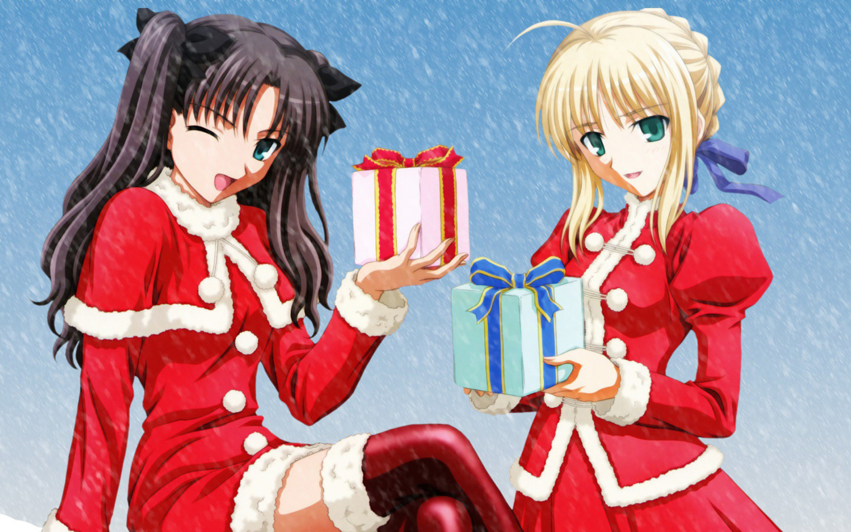 Anime Christmas wallpaper 1680x1050