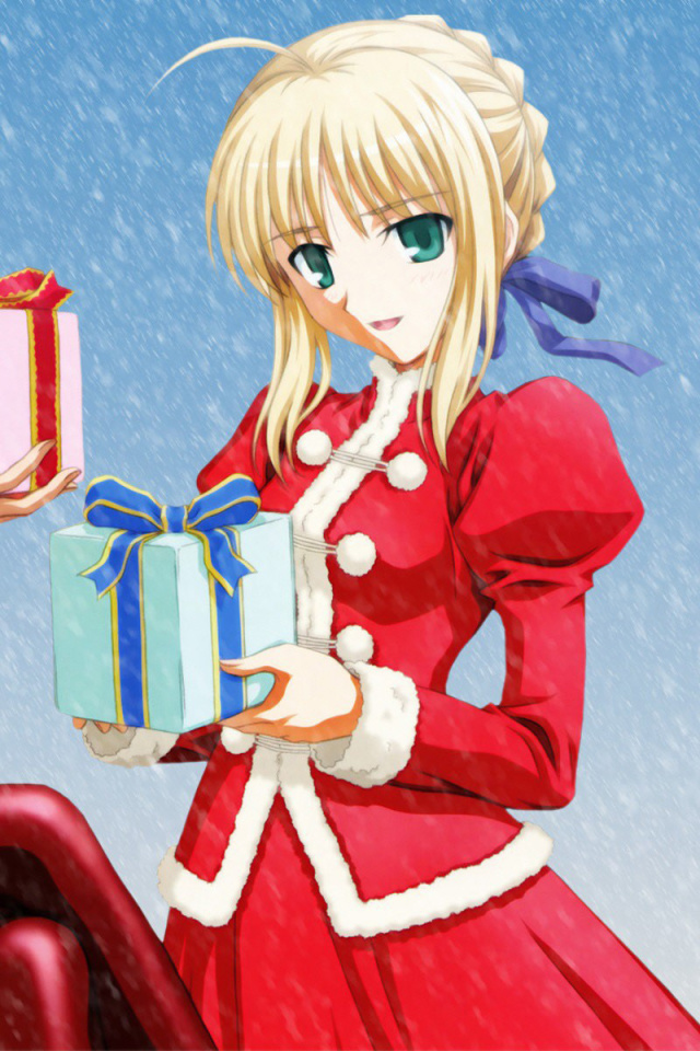 Fondo de pantalla Anime Christmas 640x960