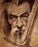 The Hobbit Gandalf Artwork wallpaper 128x160