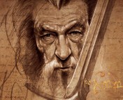 The Hobbit Gandalf Artwork wallpaper 176x144