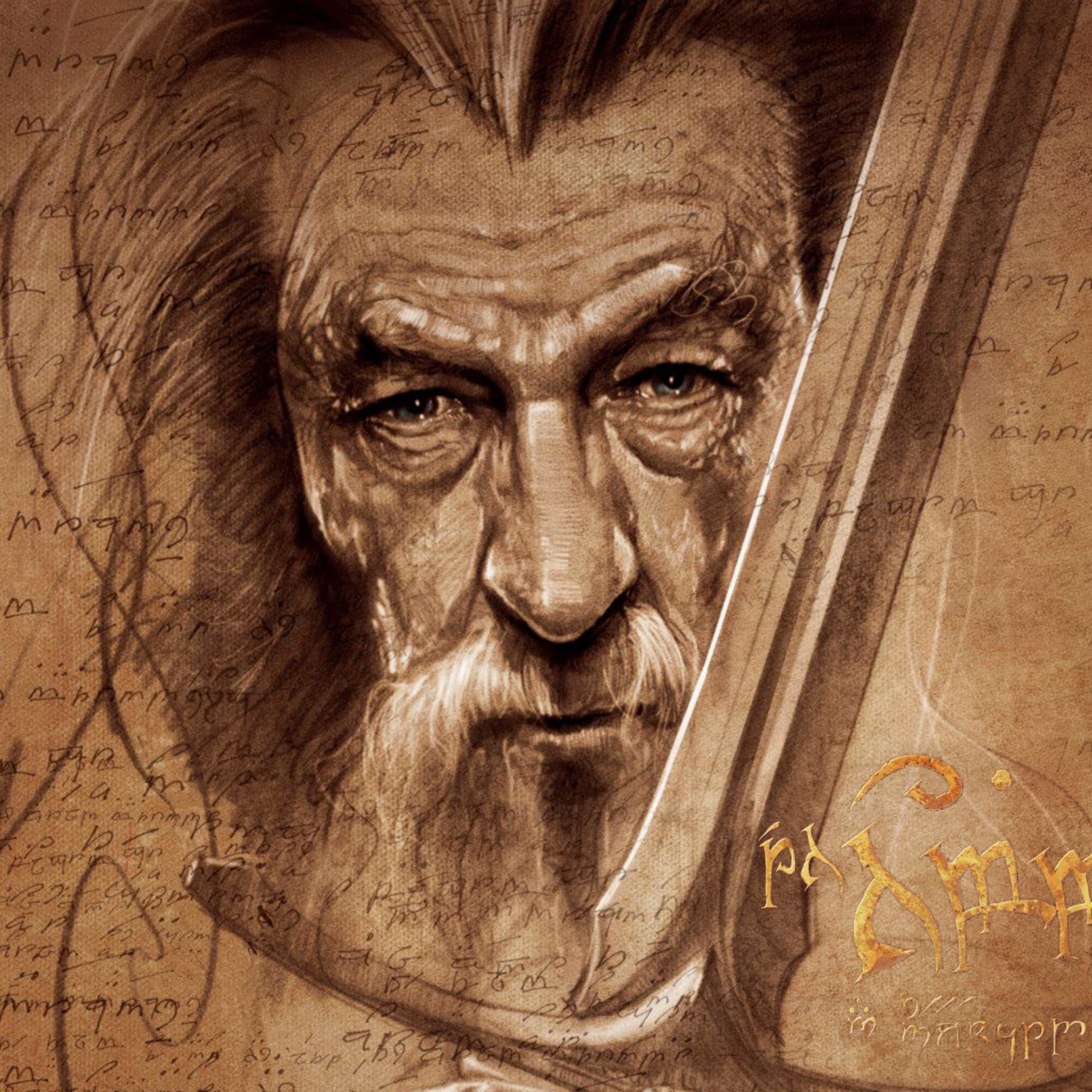 Das The Hobbit Gandalf Artwork Wallpaper 2048x2048