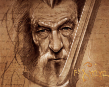 Das The Hobbit Gandalf Artwork Wallpaper 220x176