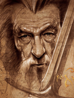 The Hobbit Gandalf Artwork wallpaper 240x320
