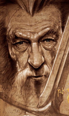 Das The Hobbit Gandalf Artwork Wallpaper 240x400
