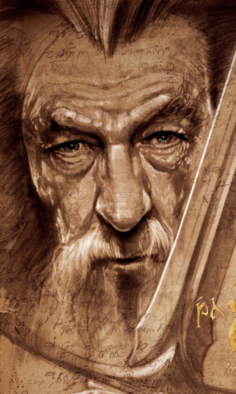 The Hobbit Gandalf Artwork wallpaper 768x1280