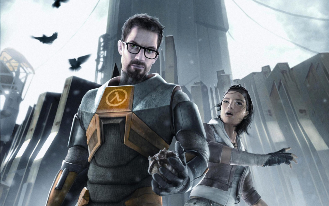 Обои Half life with Freeman, Alex in City 17 1280x800