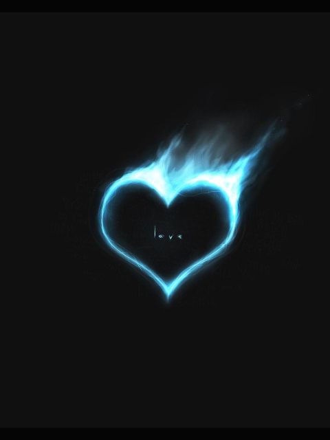 Обои Love Is On Fire 480x640
