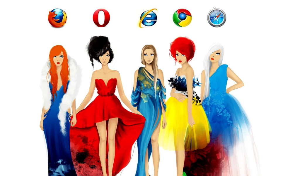 Das Browsers Girls Wallpaper 1024x600