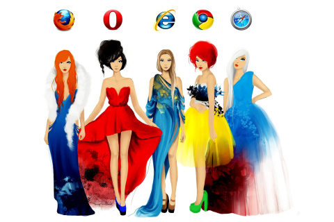 Das Browsers Girls Wallpaper 480x320