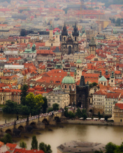 Prague, Czech Republic, Vltava River wallpaper 176x220