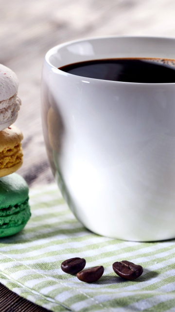 Coffee and macaroon wallpaper 360x640