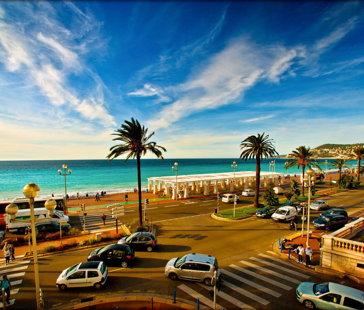 Das Nice, French Riviera Beach Wallpaper 1200x1024