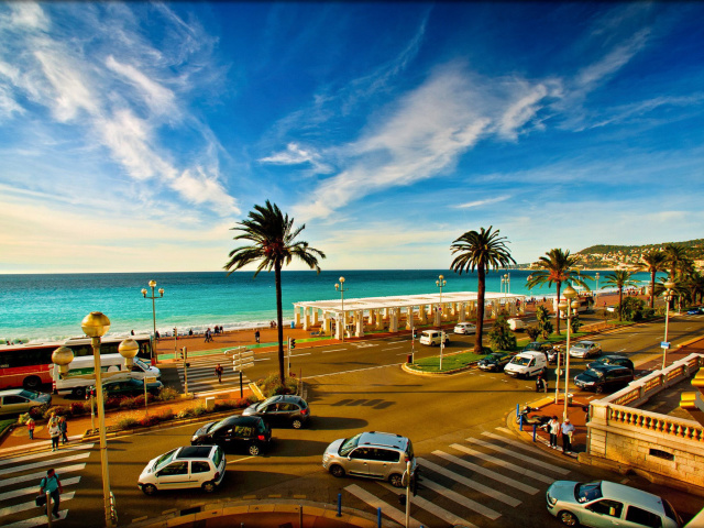 Das Nice, French Riviera Beach Wallpaper 640x480