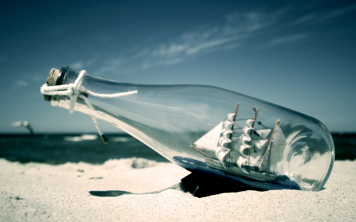 Das Ship In A Bottle Wallpaper 1440x900