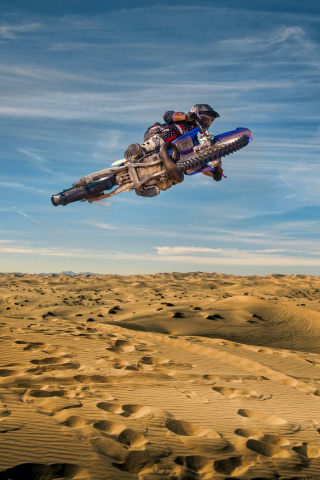 Fondo de pantalla Motocross in Desert 320x480