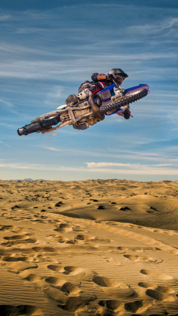 Обои Motocross in Desert 360x640
