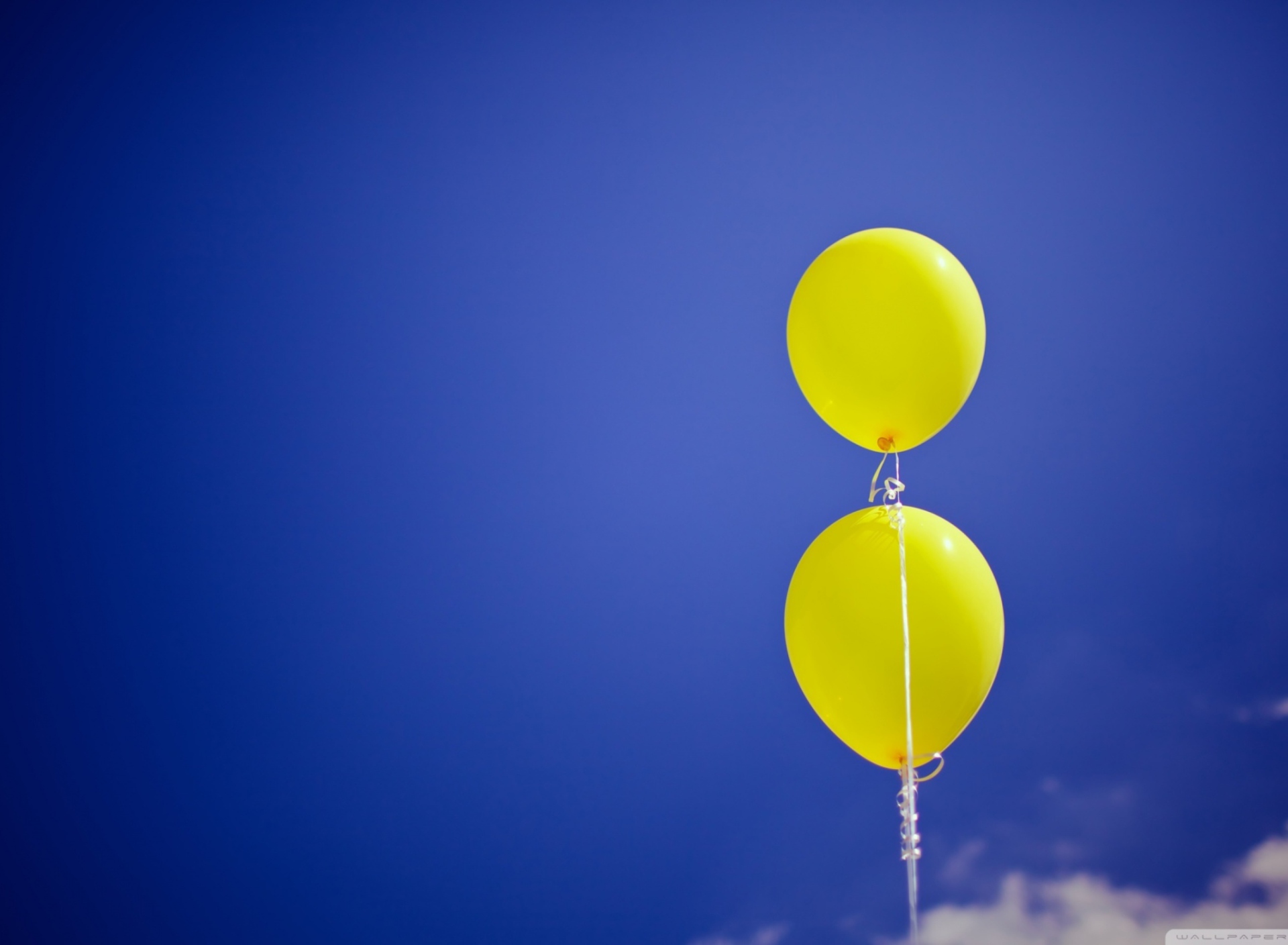 Обои Yellow Balloons In The Blue Sky 1920x1408