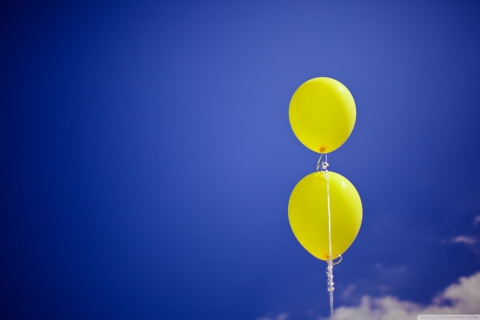 Yellow Balloons In The Blue Sky wallpaper 480x320