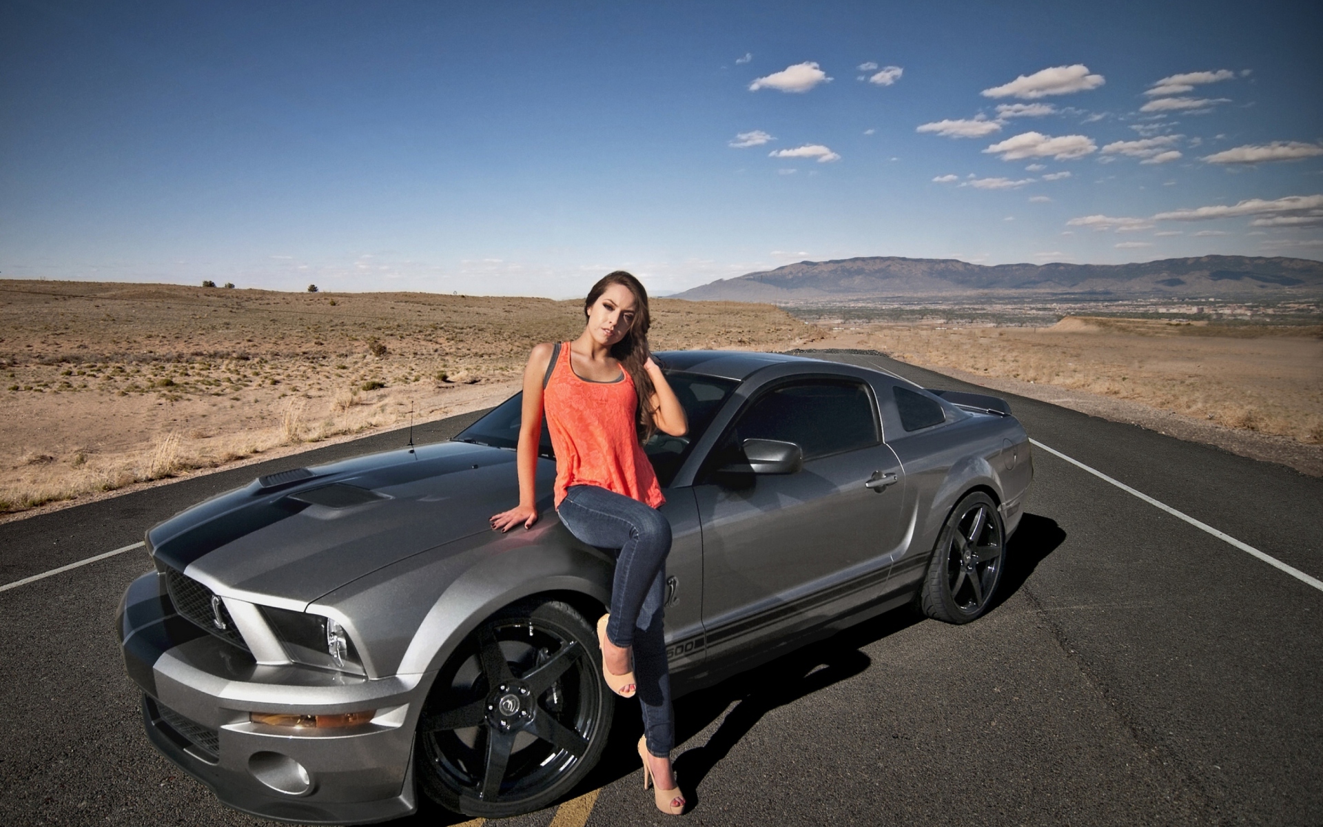 Картинка Ford Mustang Girl для телефона и на рабочий стол Widescreen  рабочего стола PC 1920x1080 Full HD