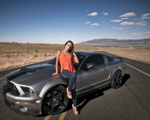 Das Ford Mustang Girl Wallpaper 220x176