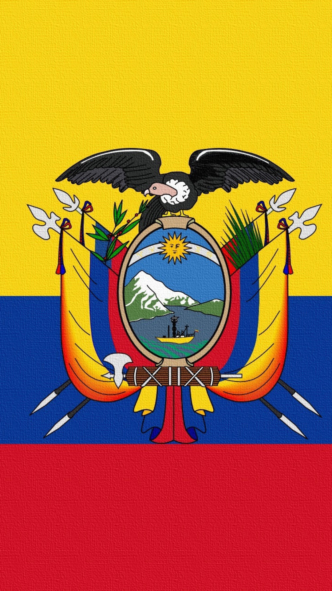 Обои Ecuador Flag 1080x1920