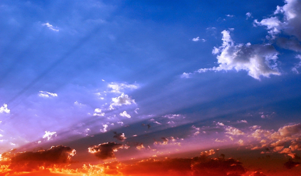 Screenshot №1 pro téma Blue Sky And Red Sunset 1024x600