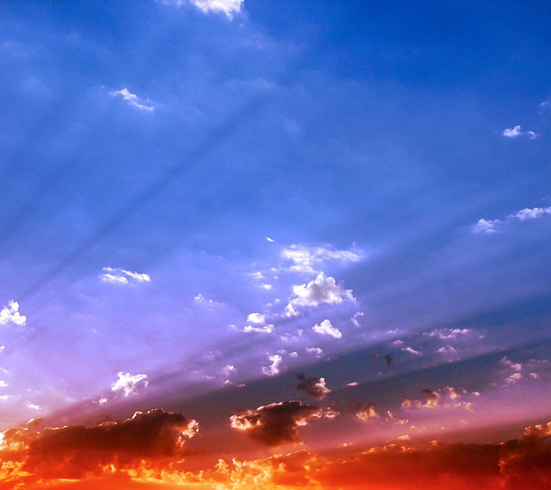Blue Sky And Red Sunset wallpaper 1080x960